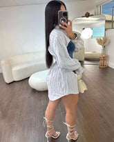 Alaiyah Denim Blouse Dress